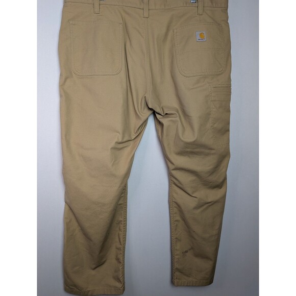Carhartt Work Pants Mens 42x30 Rugged Flex Relaxed Fit Canvas Tan Khaki BN3109-M - Picture 14 of 16